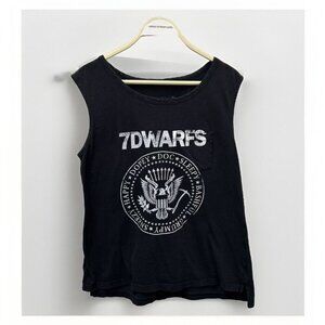 Whosits & Whatsits Disney 7Dwarfs HEIGH HO! LETS GO! Sleeveless‎ Top SZ L
